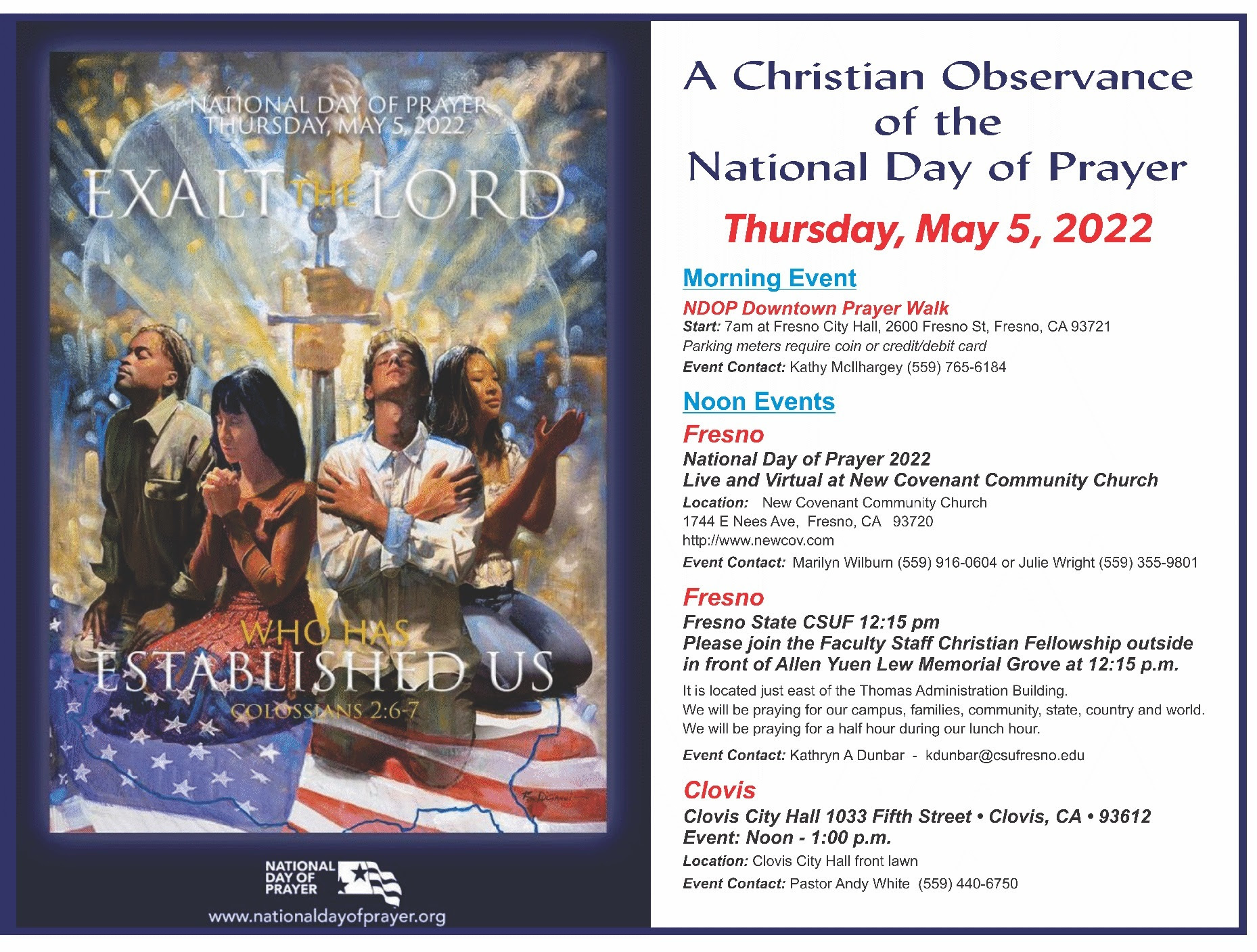 Fresno Clovis National Day of Prayer Events