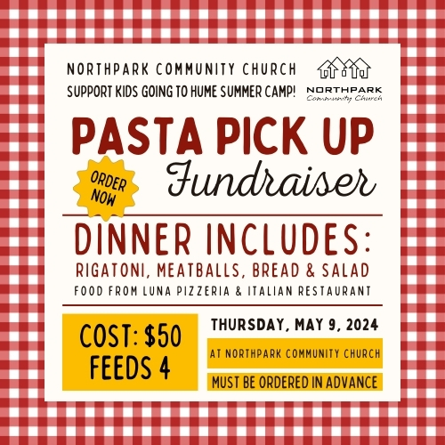 Pasta Pick up fundraiser