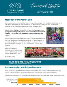 Financial & Ministry Update Sept 2025